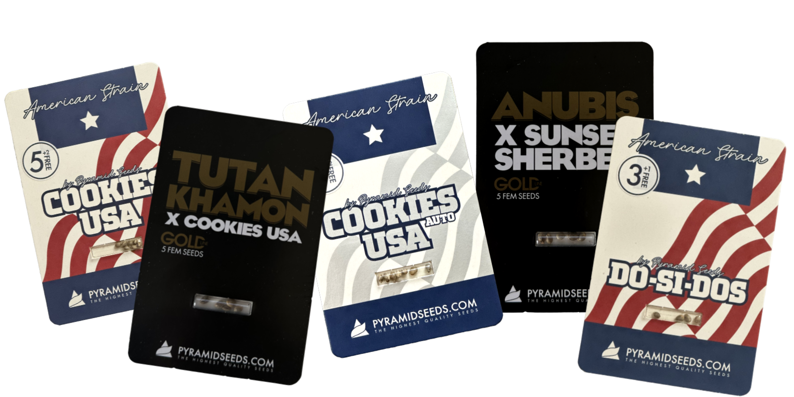 Pachete de semințe Cookies de la Pyramid Seeds, cu THC ridicat și arome de desert